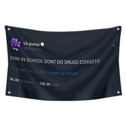 Lil pump Funny Twitter Flag Banner Black