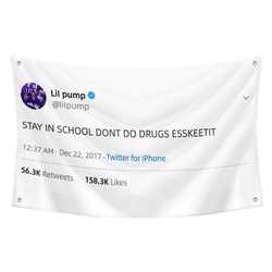Lil pump Funny Twitter Flag Banner White