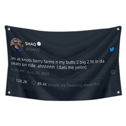 SHAQ Funny Twitter Flag Banner Black