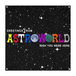 ASTROWORLD Moon and Star Wish You Were Here Decor Flag Banner
