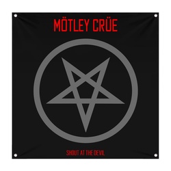 MOTLEY CRUE Pentagram Shout at the Devil Decor Flag Banner
