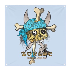 Zorlac Skateboard PusHead Pirate Skull Decor Flag Banner