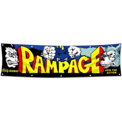Rampage Arcade Video Game Banner Flag 2x8ft banner