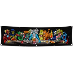 Santa Cruz Skateboard Banner Last Supper Flag Neptune Rob Roskopp Slasher 2x8 ft