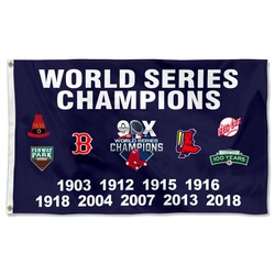 Boston Red Sox World Series Champions Baseball Flag Banner