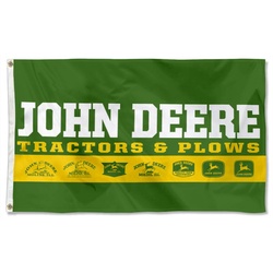 John Deere Tractors Plows Flag Banner