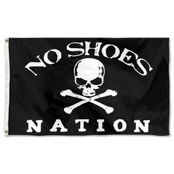 No Shoes Nation Flag Banner Black