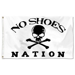 No Shoes Nation Flag Banner White