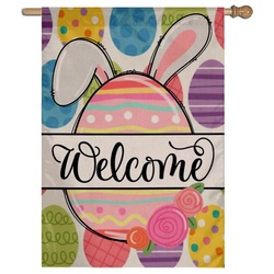 Welcome Easter Egg Flag House Banner