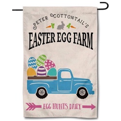 Easter Egg Farm Truck Flag Garden Banner