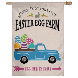 Easter Egg Farm Truck Flag House Banner