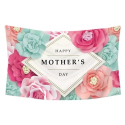Flowers of Happy Mother's Day Flag Banner
