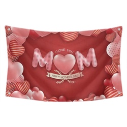 Red Heart of Happy Mother's Day Mom Flag Banner