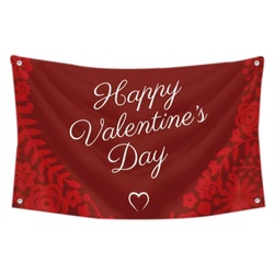 Rose of Happy Valentine's Day Flag Banner
