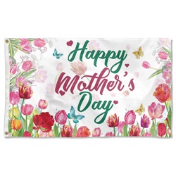 Flowers of Happy Mother's Day Flag Banner