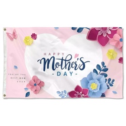 Happy Mothers Day Flag Banner Flowers