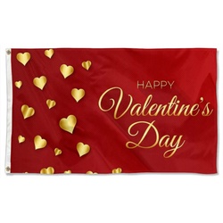 Happy Valentine's Day Flag Banner Red