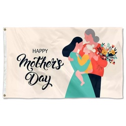 Hug of Happy Mother's Day Flag Banner