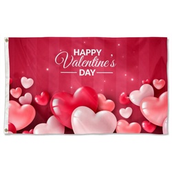 Love Heart of Happy Valentine's Day Flag