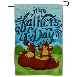 Bear of Happy Father's Day Garden Flag Banner