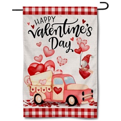 Car of Happy Valentines Day Garden Flag Banner