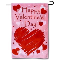 Love of Happy Valentines Day Garden Flag Banner