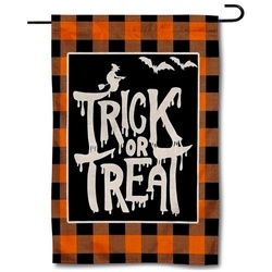 Square of Trick or Treat Halloween Garden Flag Banner