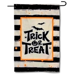 Stripe of Trick or Treat Halloween Garden Flag Banner