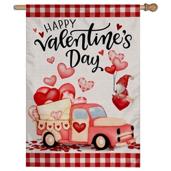 Car of Happy Valentines Day House Flag Banner