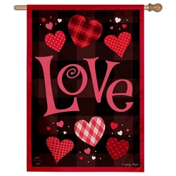 Hearts of Love Valentine's Day House Flag Banner