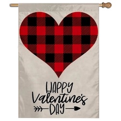 Love Square of Happy Valentine's Day House Flag Banner