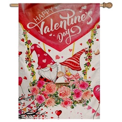 Santa Claus of Happy Valentines Day House Flag Banner