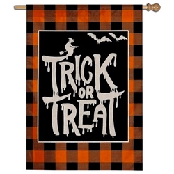 Square of Trick or Treat Halloween House Flag Banner