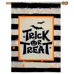Stripe of Trick or Treat Halloween House Flag Banner