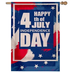 Happy 4th of July Independence Day House Flag Banner