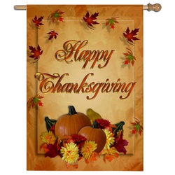 Happy Thanksgiving Day House Flag Banner