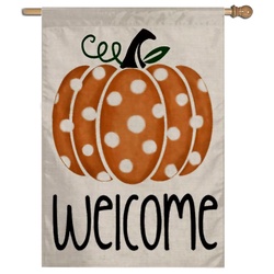 Welcome Thanksgiving Day House Flag Banner