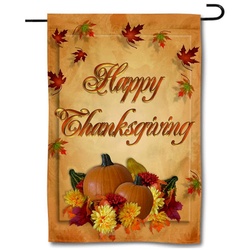 Happy Thanksgiving Day Garden Flag Banner