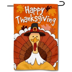 Happy Thanksgiving Turkey Garden Flag Banner