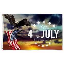 Eagle Garden 4th of July Memorial Independence Day Flag Banner