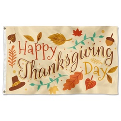 Happy Thanksgiving Day Flag Banner 01