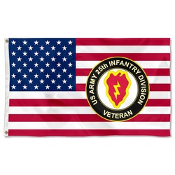 US Army Veteran 25th Infantry Division Flag Banner