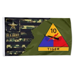 US Army 10th Armored Division Armadillo Flag Banner camouflage