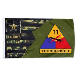 US Army 11th Armored Division Armadillo Flag Banner camouflage