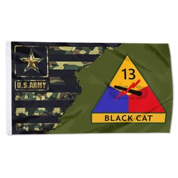 US Army 13th Armored Division Armadillo Flag Banner camouflage