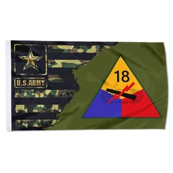 US Army 18th Armored Division Armadillo Flag Banner camouflage