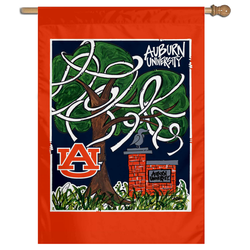 Auburn Campus Magnolia Lane Collegiate House Flag  Banner