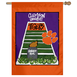 Clemson Campus Magnolia Lane Collegiate House Flag Banner