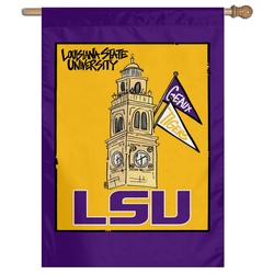LSU Campus Magnolia Lane Collegiate House Flag Banner