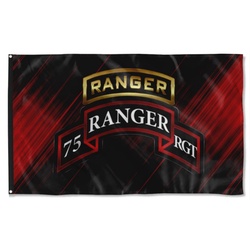 75Th Ranger Regiment Tabbed Scroll Flag Banner
